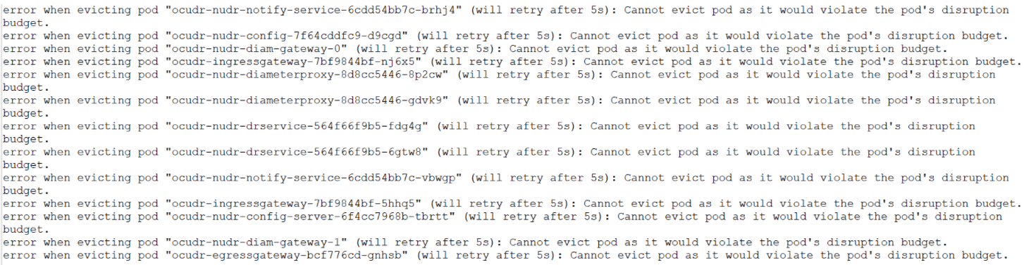 Logs When Trying to Evict Pod