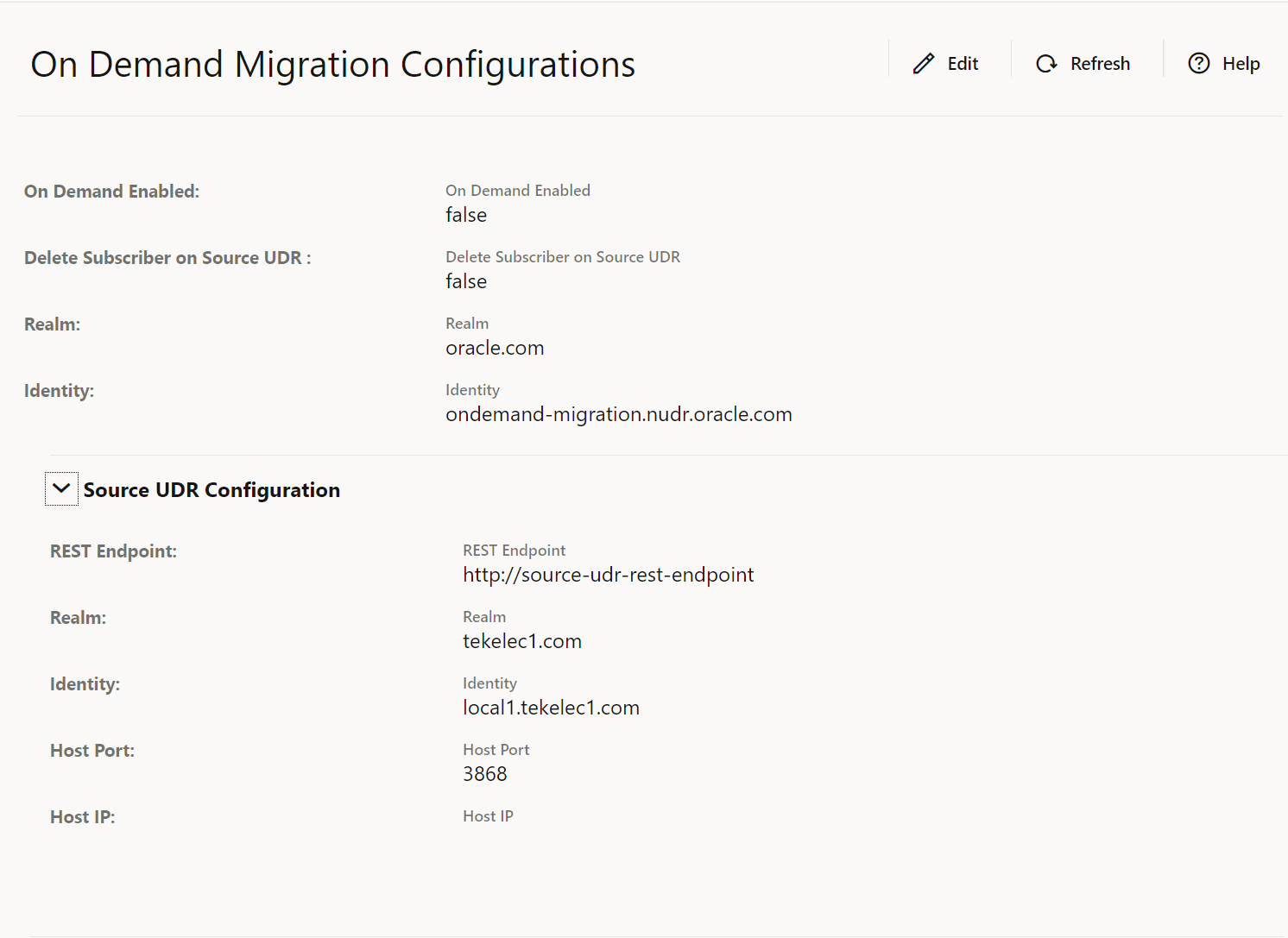 On Demand Migration Configurations