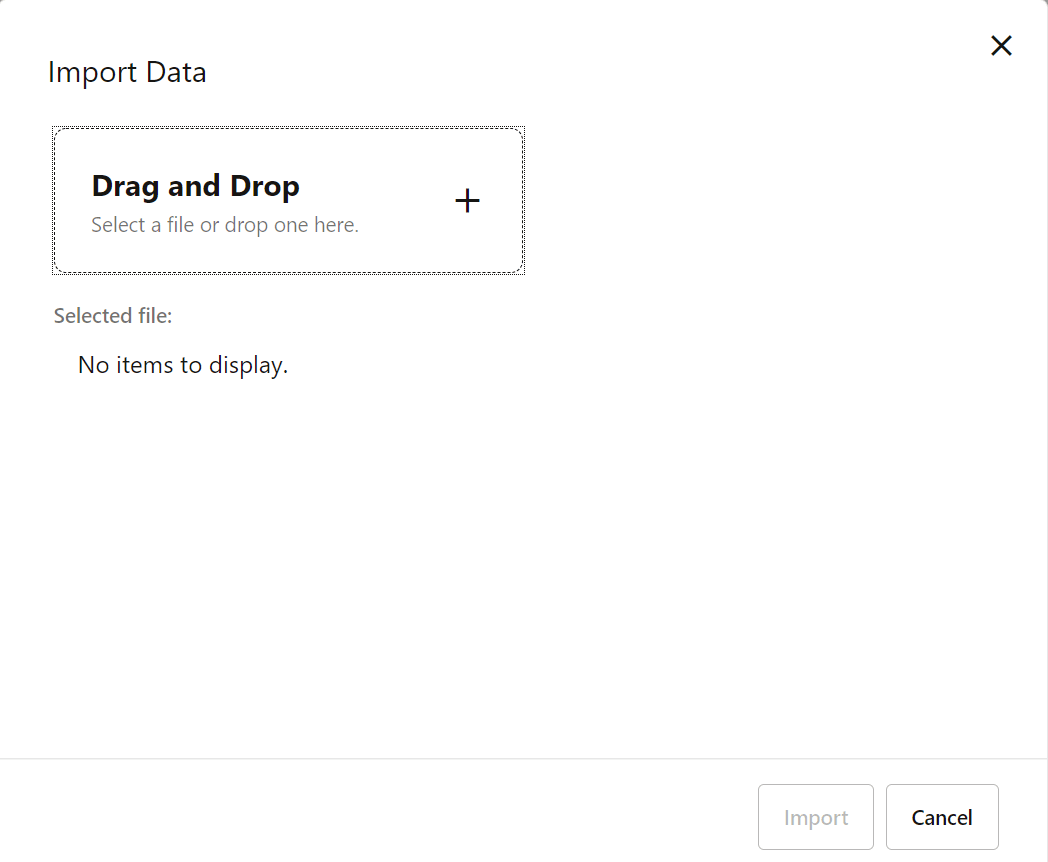 Import Data Dialog Box
