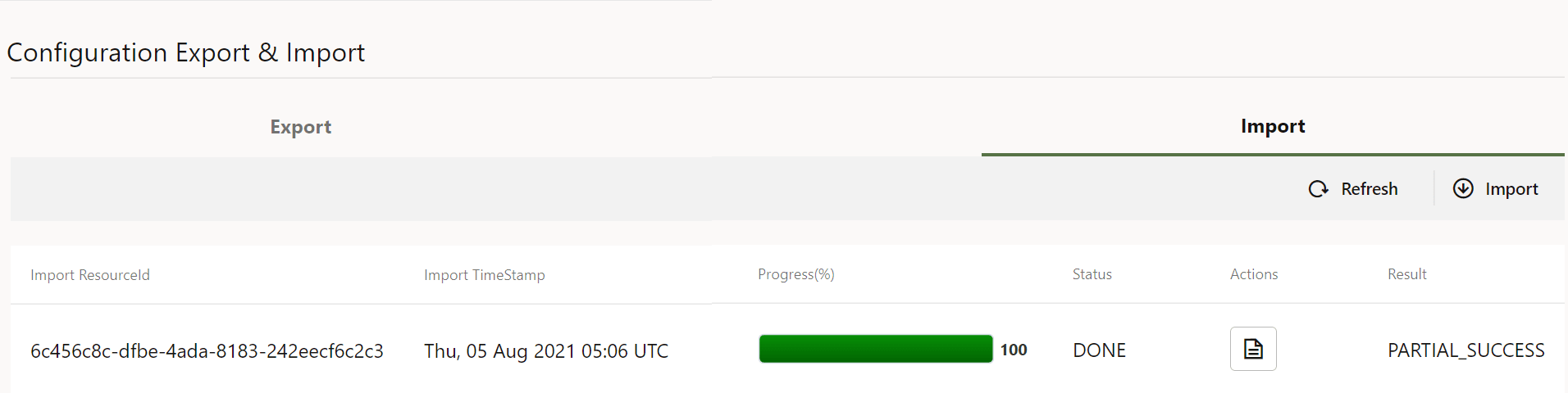 Importing Configuration Data