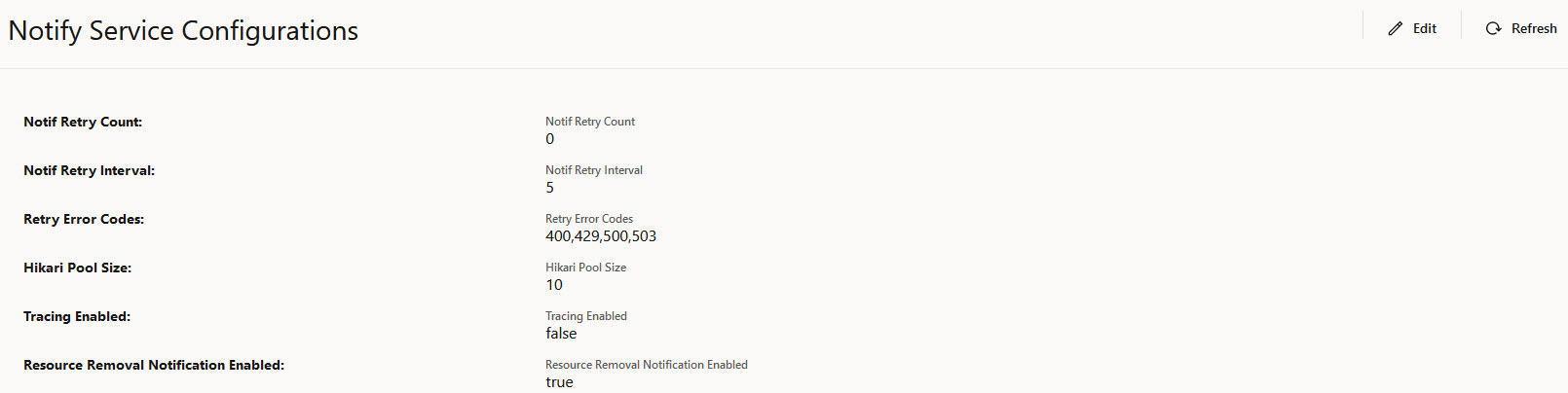 Notify Service Configurations