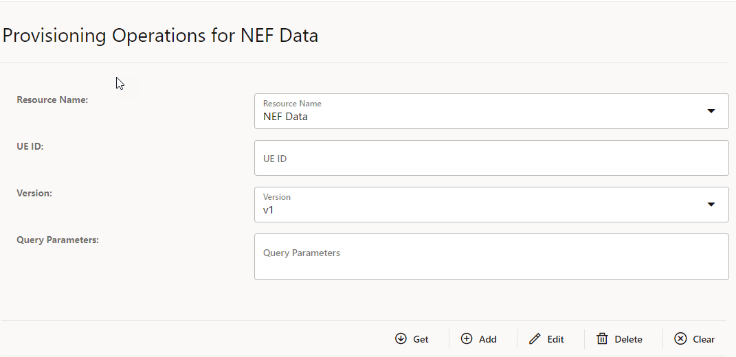 Provisioning GUI for NEF Data