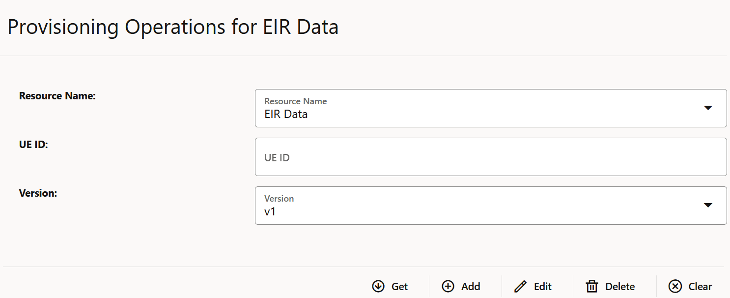 Provisioning GUI for EIR Data