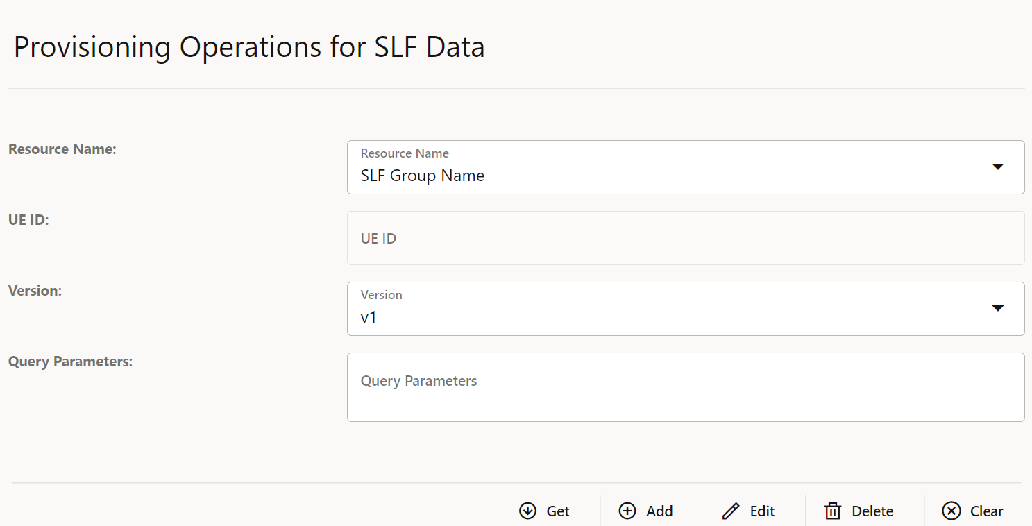 Provisioning Operations for SLF Data