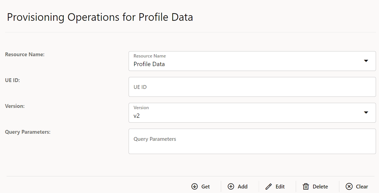 Provisioning Operations for Profile Data Provisioning Operations for Profile Data
