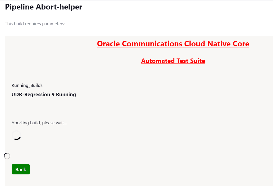 Aborting Build Aborting Build