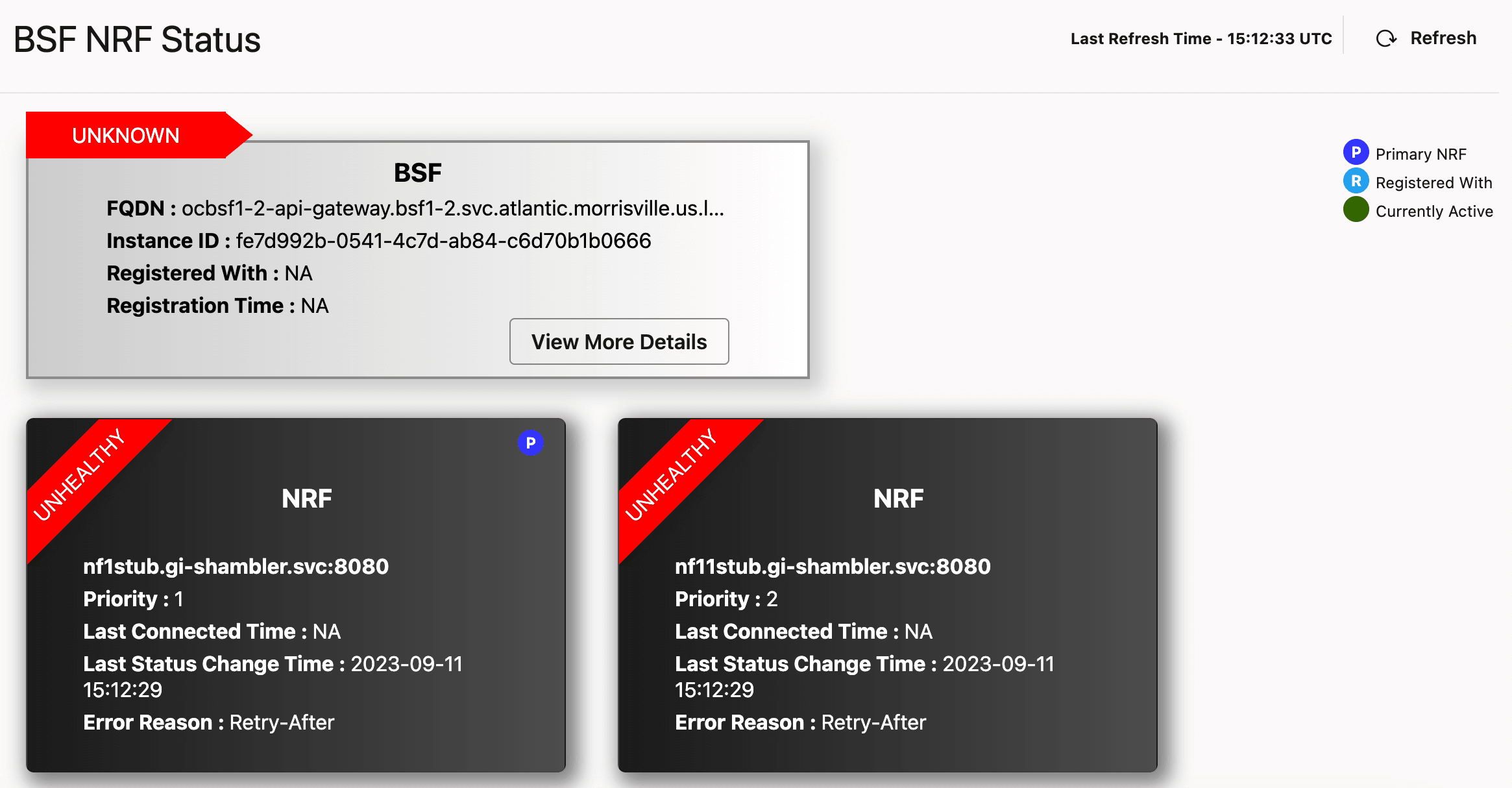 BSF NRF Health Status