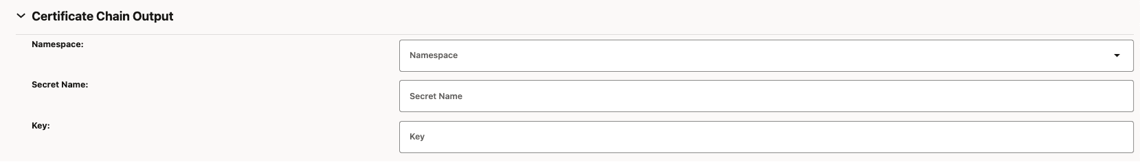 Certificate Chain Output Certificate Chain Output