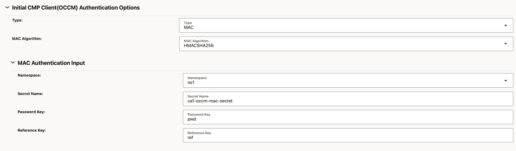 MAC Authentication Input