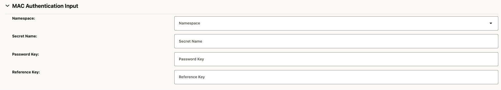 MAC Authentication Input MAC Authentication Input