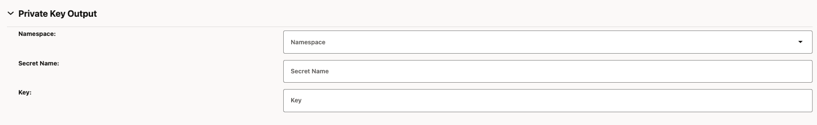 Private Key Output Private Key Output