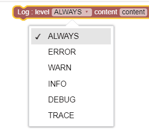 Log Level Content Block
