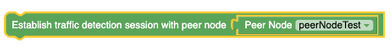 Establish traffic detection session with peer node name