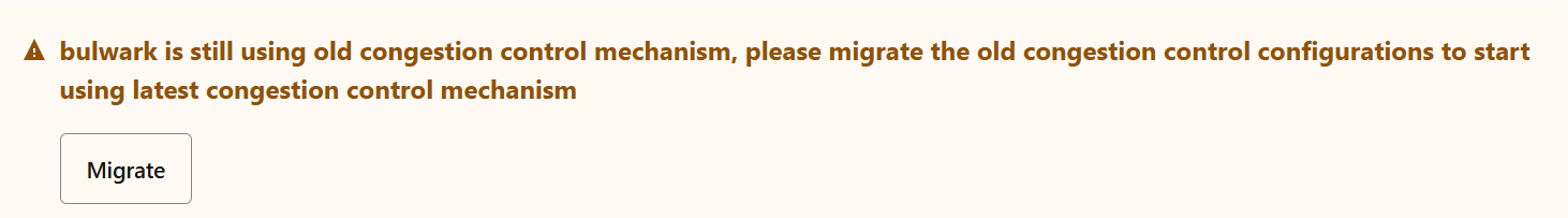 Bulwark Service Data Migration Warning