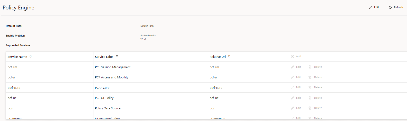 Policy Engine Screen