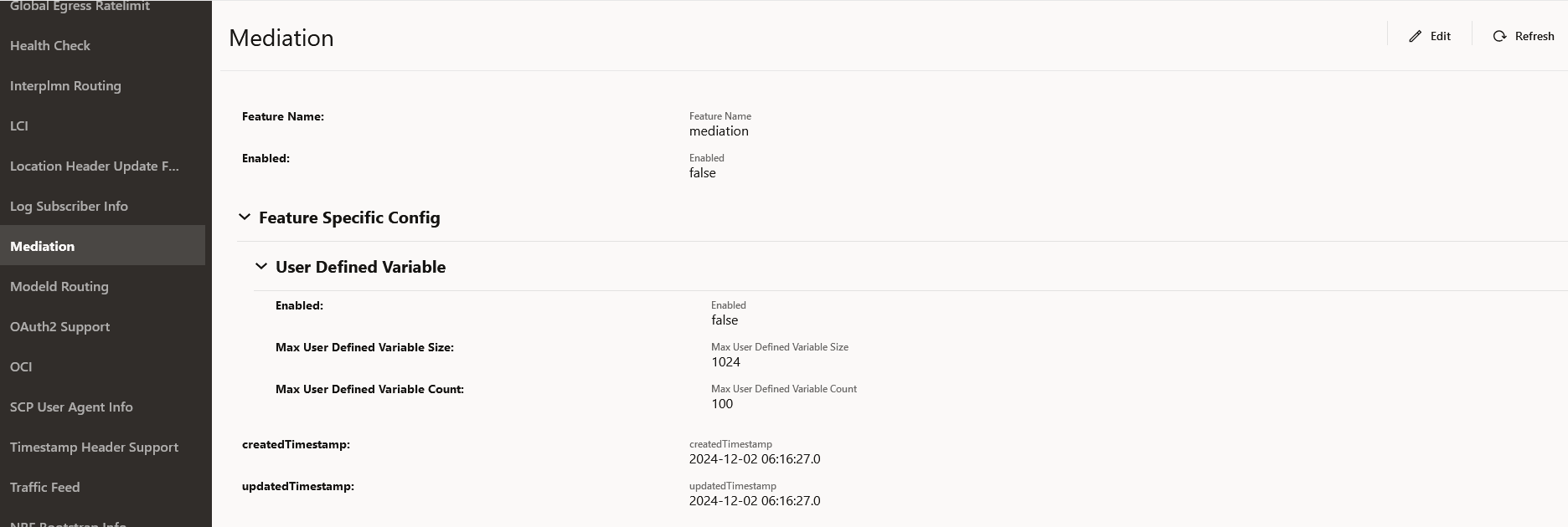 This screen allows you to enable mediation feature.