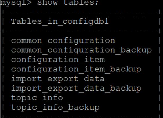 Configdb table