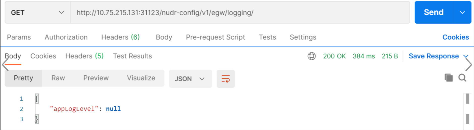 Response of Get Request for Logging