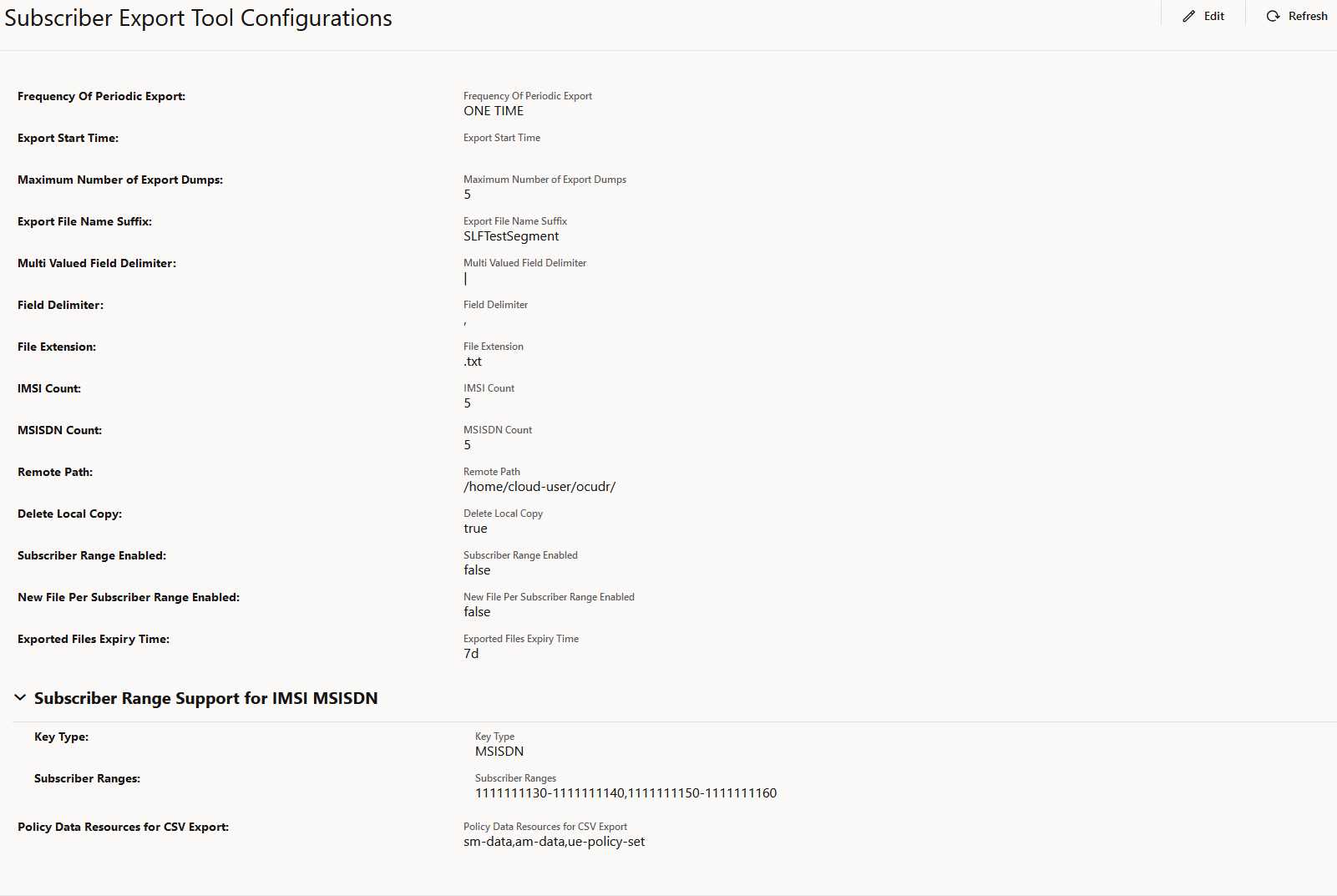 Subscriber Export Tool Configurations