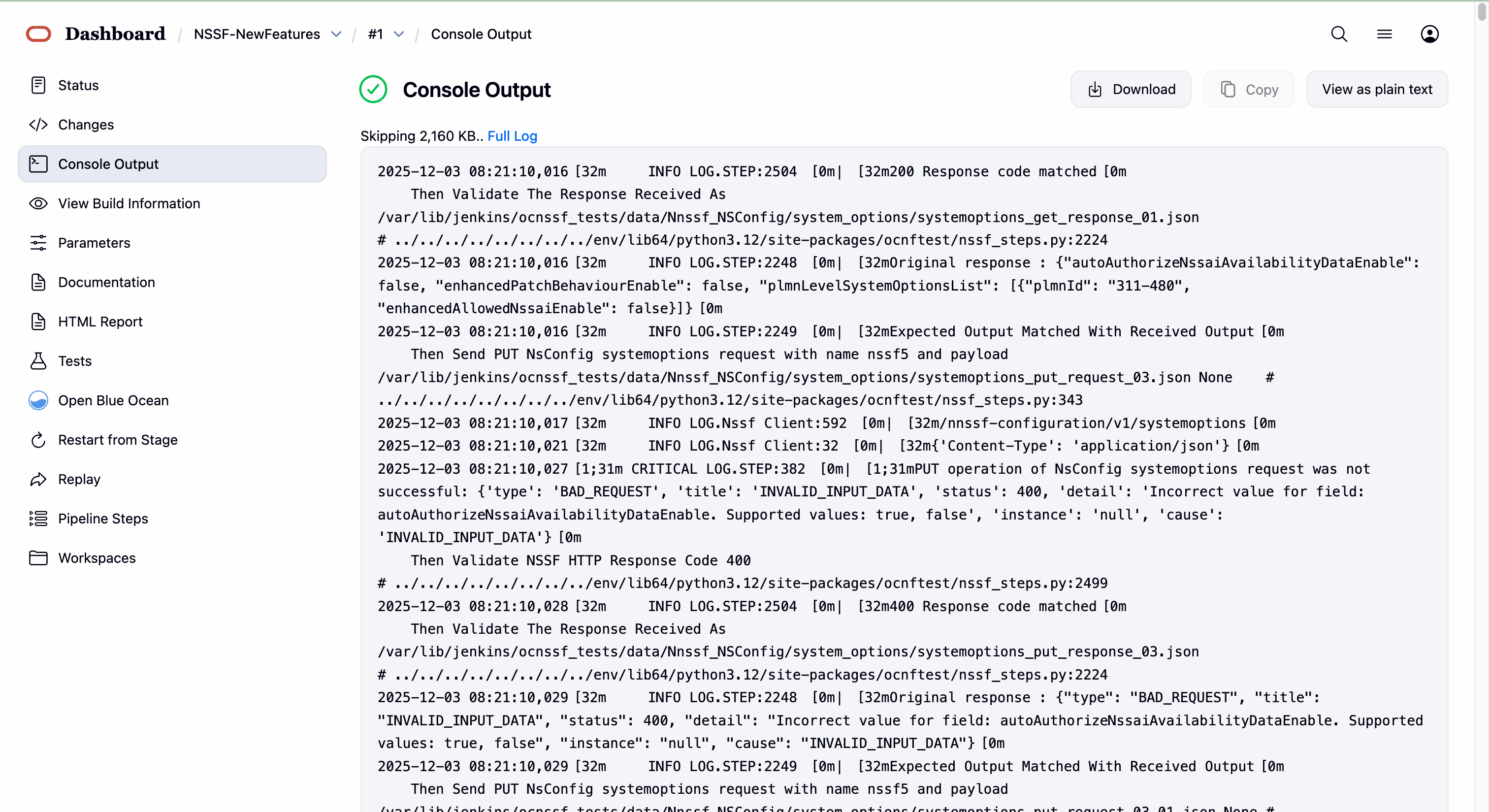NSSF new features log download