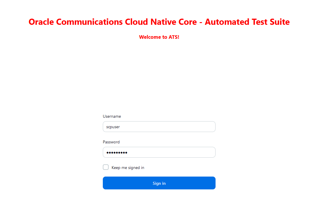 Logging in to ATS GUI
