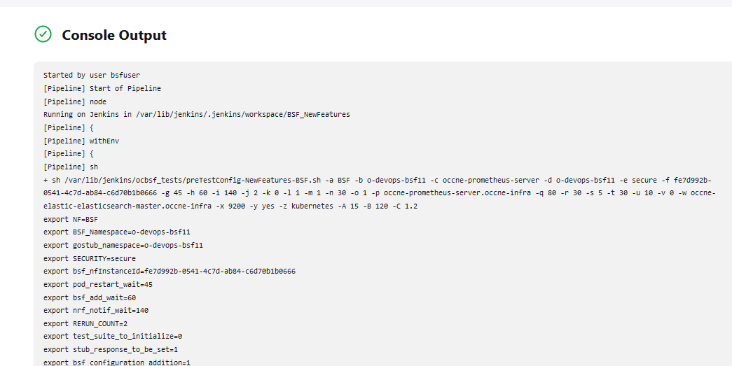 Sample: Test Result Output in Console