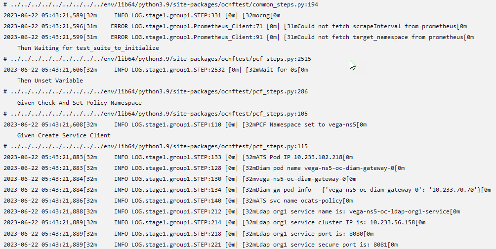 Test Result Output in Console