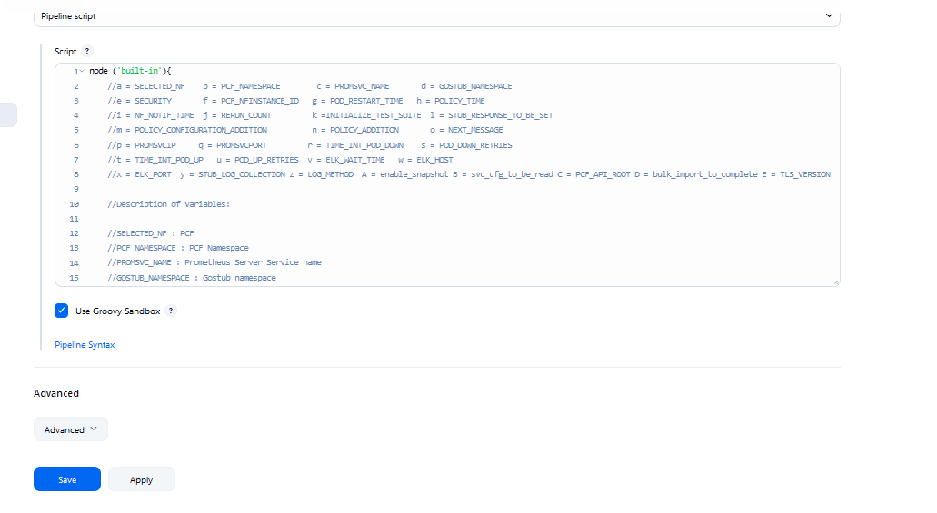 Policy New Pipeline Configuration