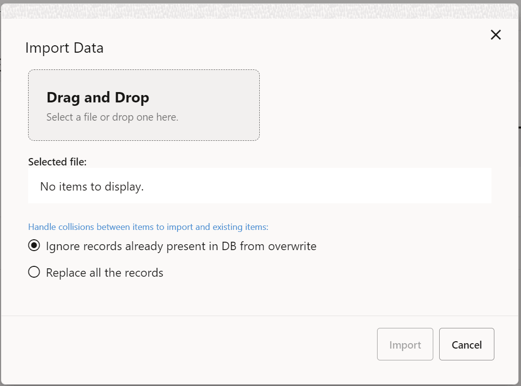 Import Data Import Data