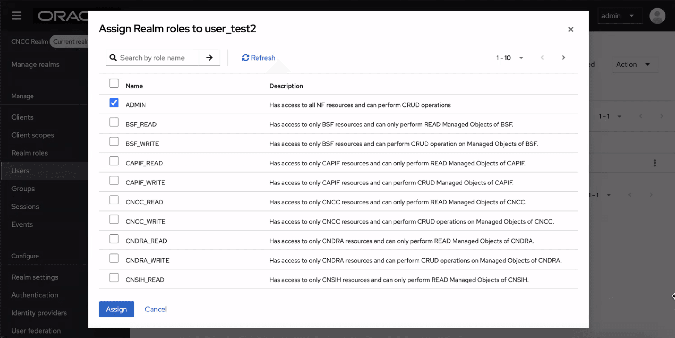 Assign Role to user