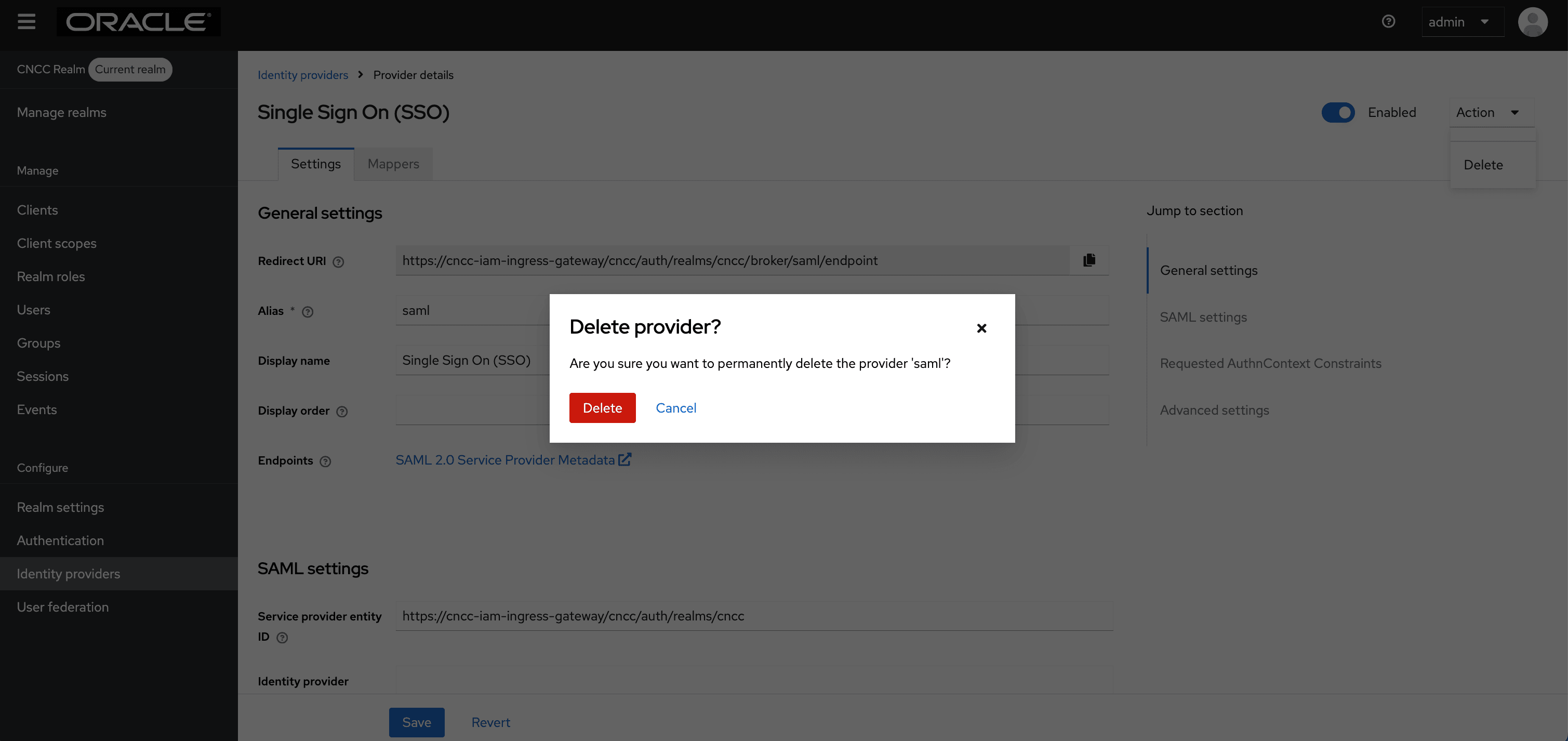Delete provider