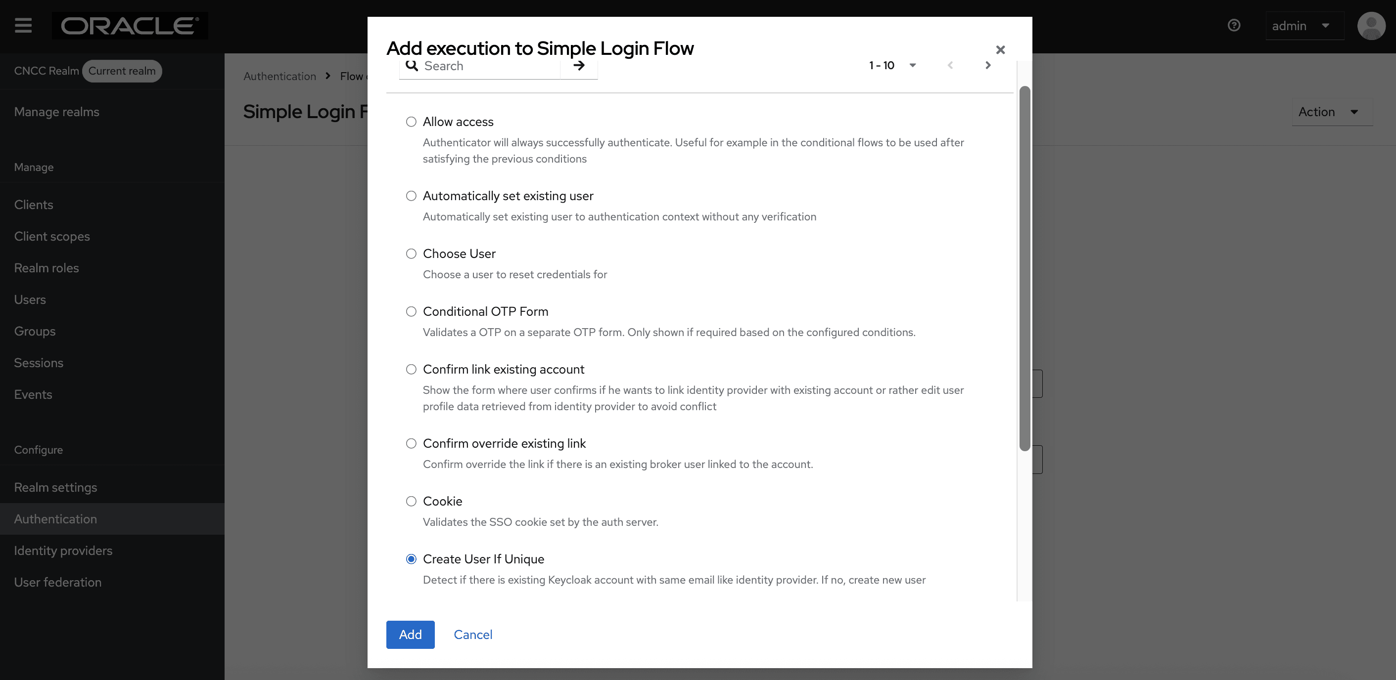 Add Execution to Simple Login Flow Add Execution to Simple Login Flow