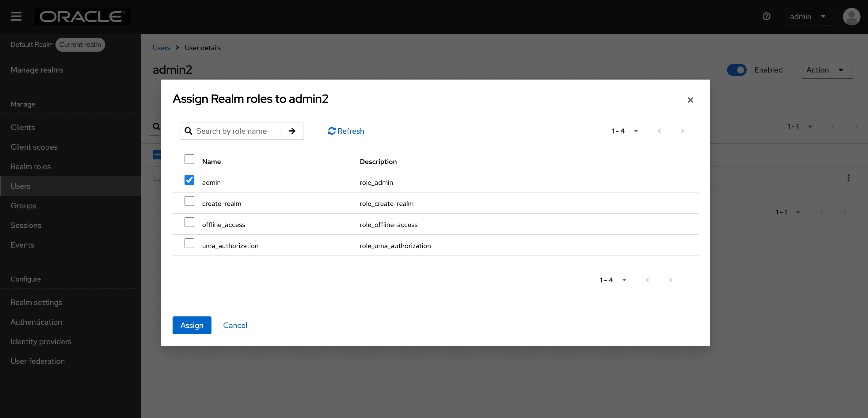 Assign Realm Roles Assign Realm Roles