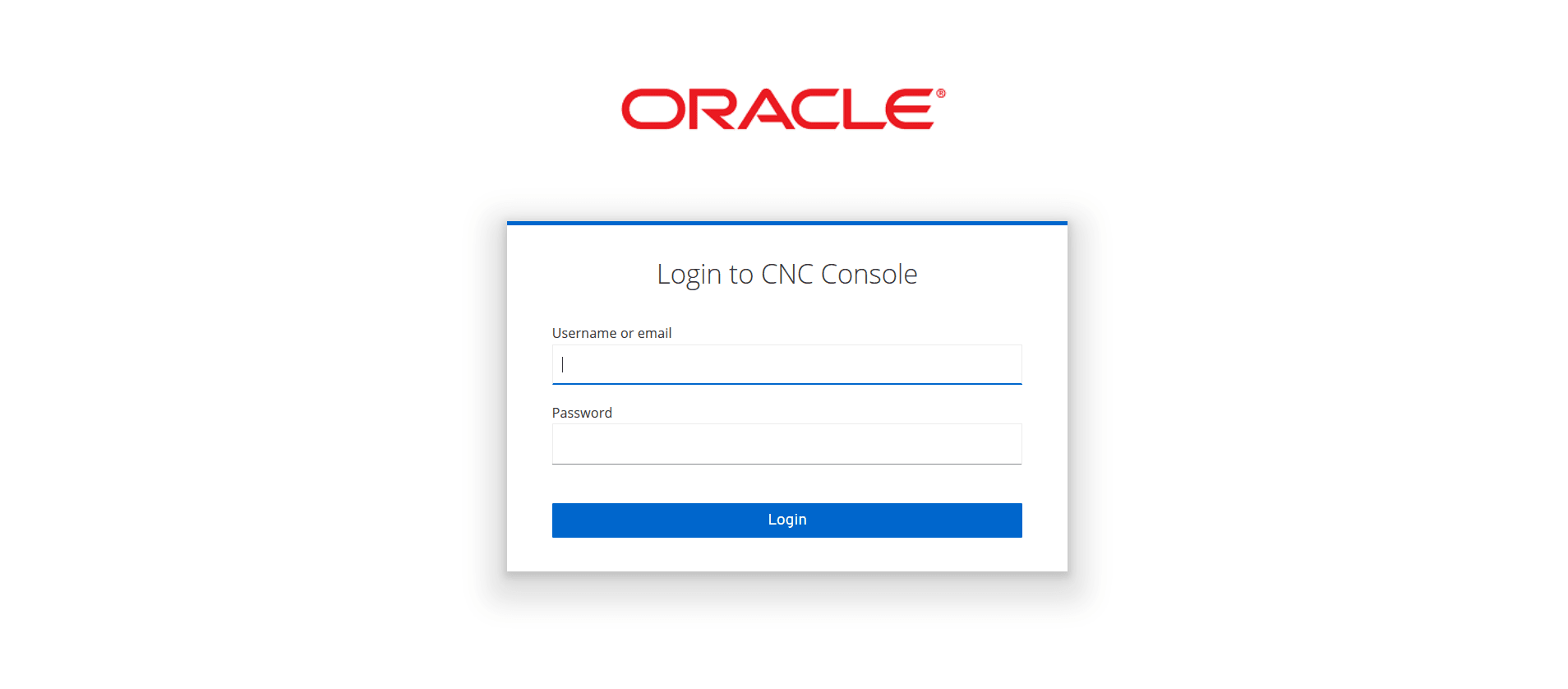 CNC Console Login CNC Console Login