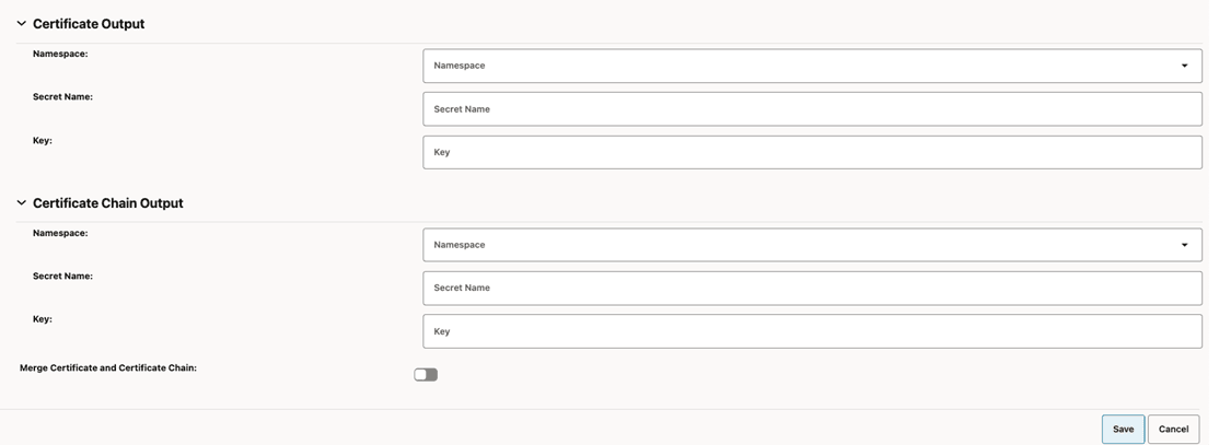 Certificate Output Certificate Output