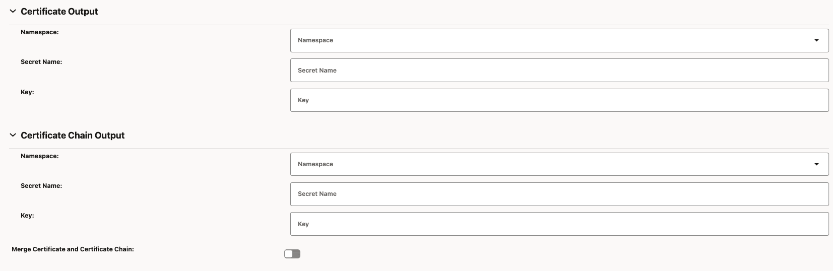 Certificate Output and Certificate Chain Output Certificate Output and Certificate Chain Output