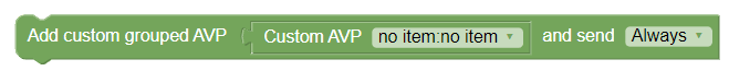 Add custom grouped AVP and send always policy action