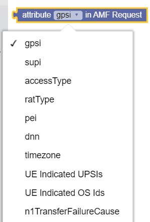 Block for attributes in AMF request type
