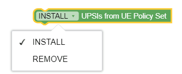 Action block for installing or removing UPSIs from UE Policy Set