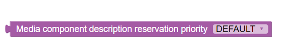 Media component description reservation priority policy condition block