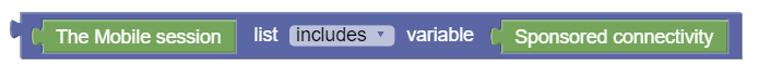 The screen capture shows a sample policy condition, where the mobile session supports sponsored connectivity.