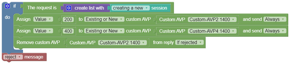 Sample policy for remove custom AVP from reply