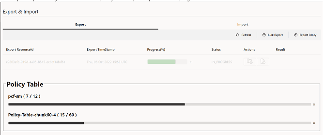 Export UI: Manages Object Type-pcf-sm, Current-7, Total-12