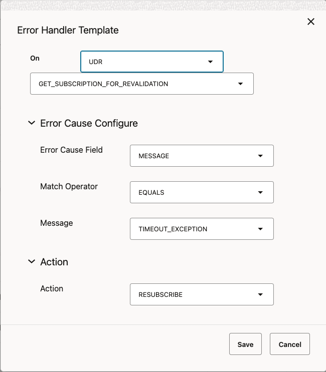 Configuration Error Handler Template for UDR - Subscribe