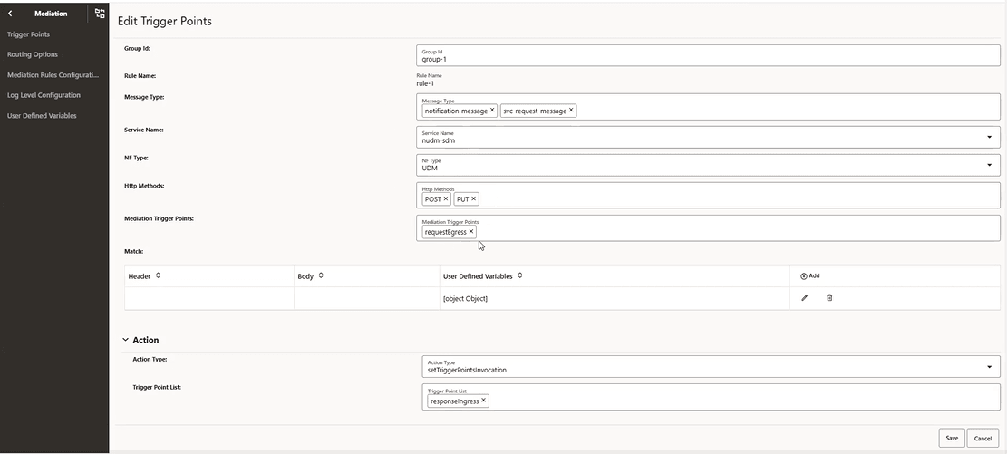 Edit Mediation Trigger Points