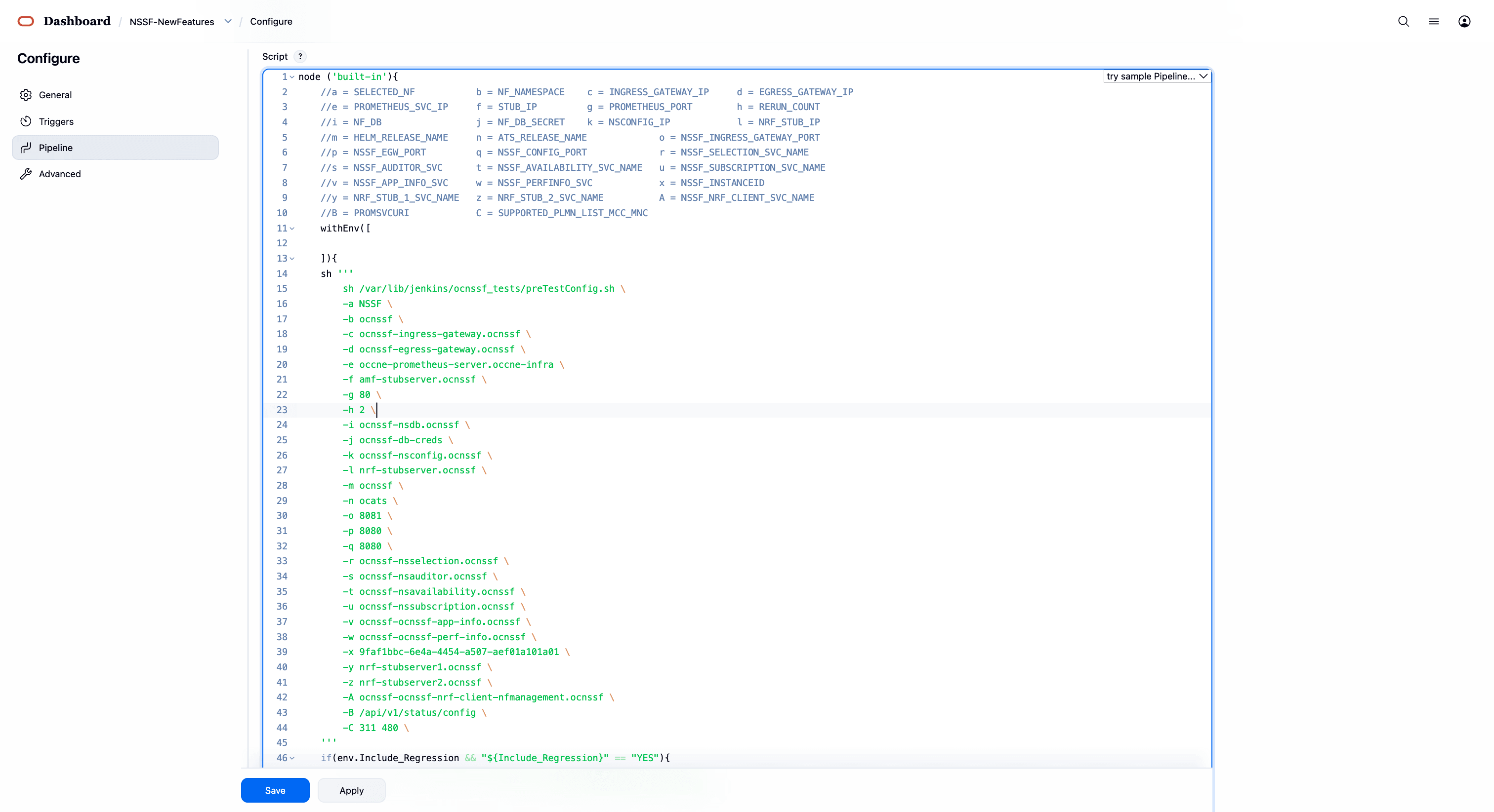 New Feature Configuration