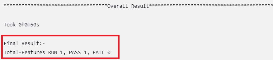 Overall Result When Selected Feature Tests Pass