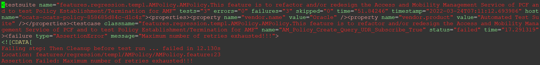 Sample XML Output for AMPolicy.feature