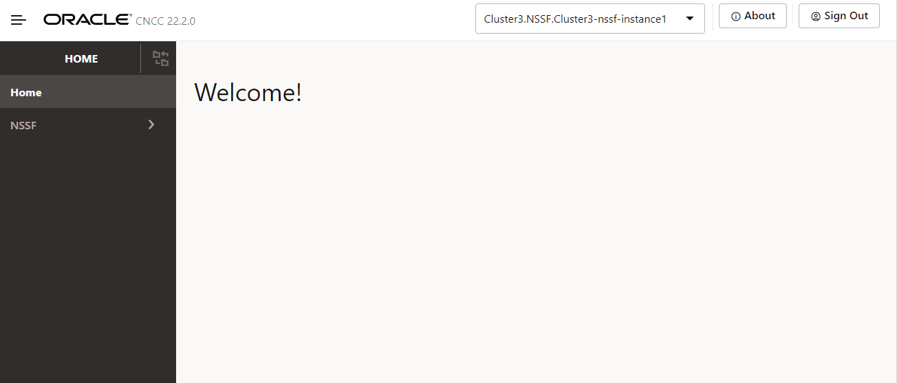 NSSF Welcome Screen