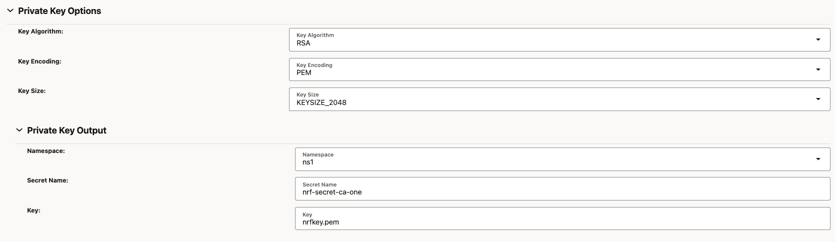 Private Key Options Private Key Options